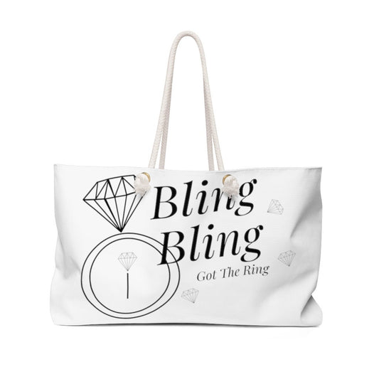 Bling Bling I Got The Ring Weekender Bag | Bachelorette Party Weekend | Bridal Party Gift | Honeymoon Bag | Bridal Bag