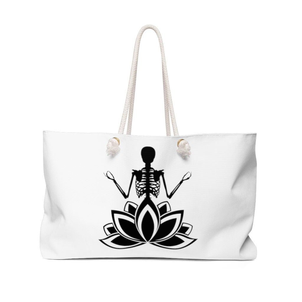 Yoga Skeleton Tote Bag | Skeleton Bag | Spooky Season Bag | Gift For Halloween | Budda Bag | Halloween Eco Tote | Budda Lotus bag