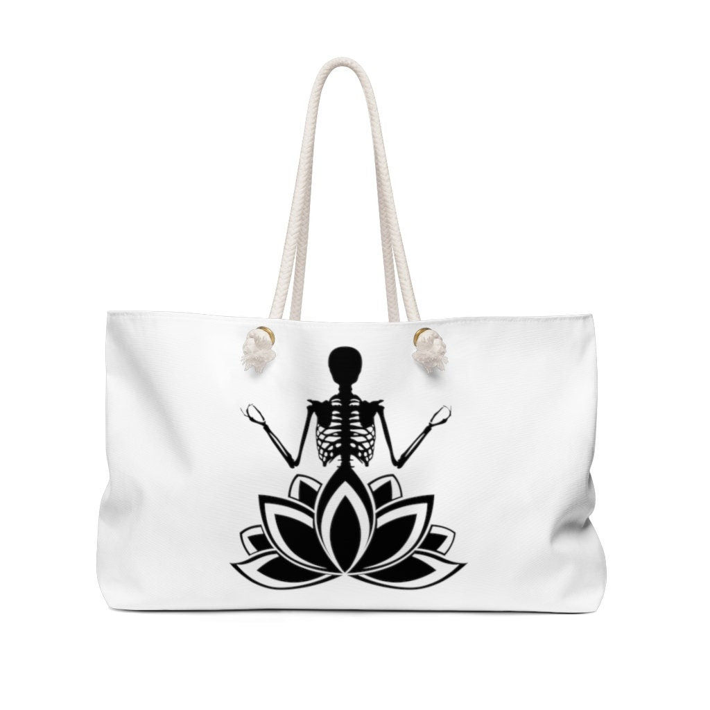 Yoga Skeleton Tote Bag | Skeleton Bag | Spooky Season Bag | Gift For Halloween | Budda Bag | Halloween Eco Tote | Budda Lotus bag