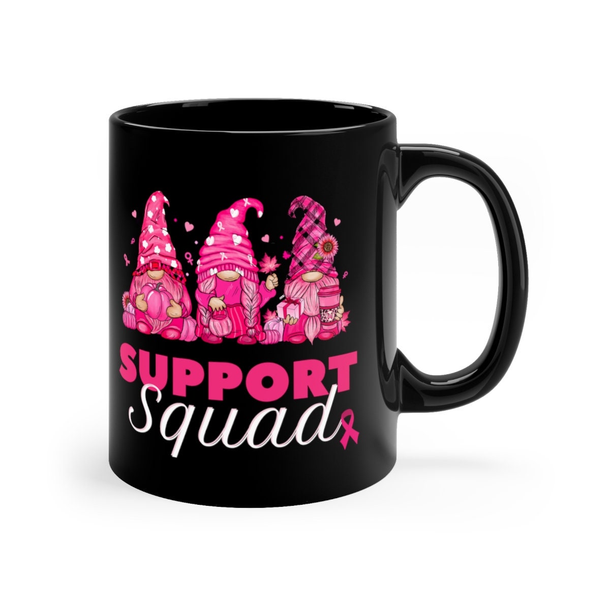 Breast Cancer Gnome Mug | Cancer Coffee Cup | Gift for Cancer Survivor | Fuck Cancer | Just Cure It | Cancer Coffee Mug | Breast Cancer Sux